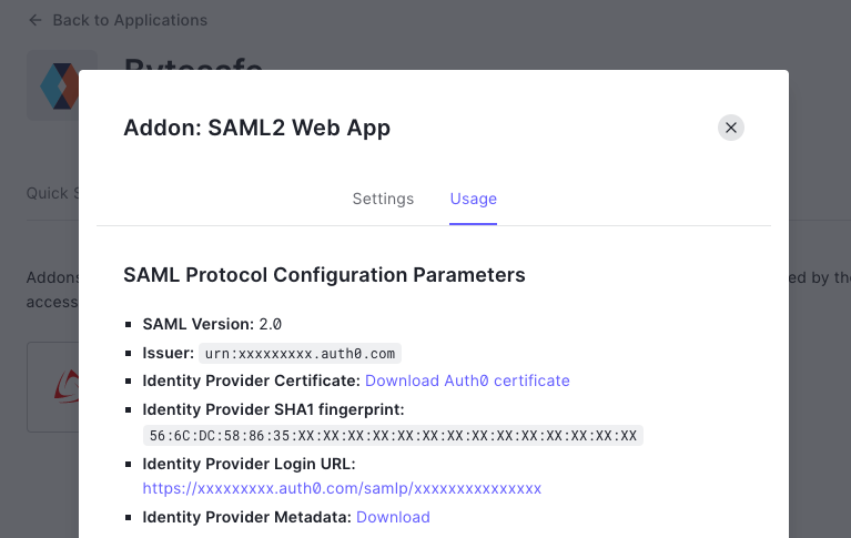 Auth0 Settings