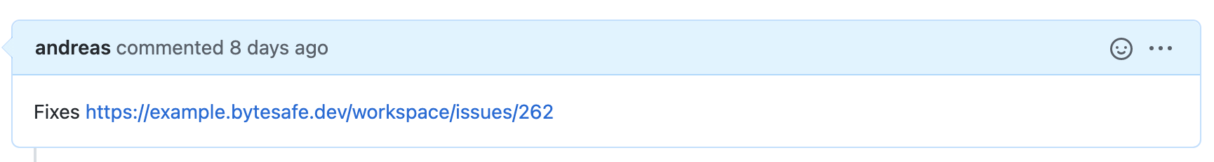 Github comment with bytesafe mention
