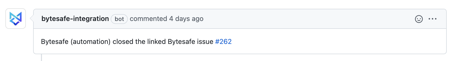 Closing Bytesafe issue on merge of GitHub PR